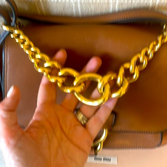 EUC Miu Miu calfakin saddle bag brown - Picture 5 of 13